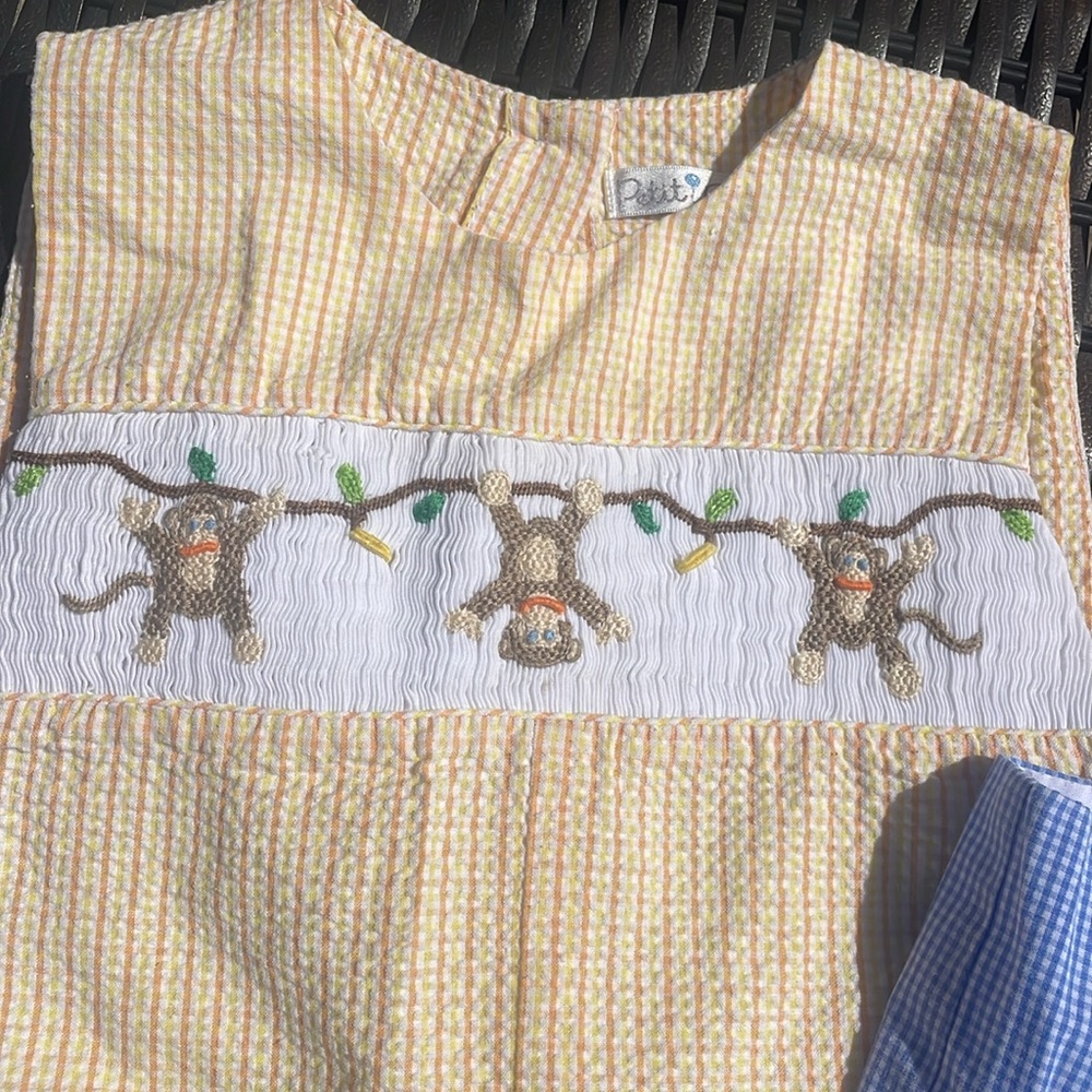 Adorable Baby Rompers Set in Yellow and Blue - Picture 2 of 5